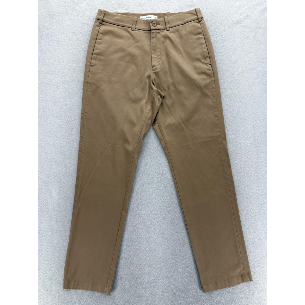 Hill City Everyday Chino Pants Mens 30x30 Brown Slim Stretch Quick Dry Golf